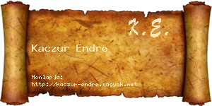 Kaczur Endre névjegykártya